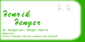 henrik henger business card